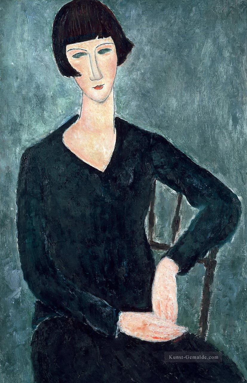 Frau sitzt im blauen Kleid Amedeo Modigliani Ölgemälde